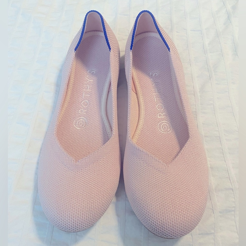 Rothy's Blush Pink Roe Toe Ballet The Flat - size 6 NEW